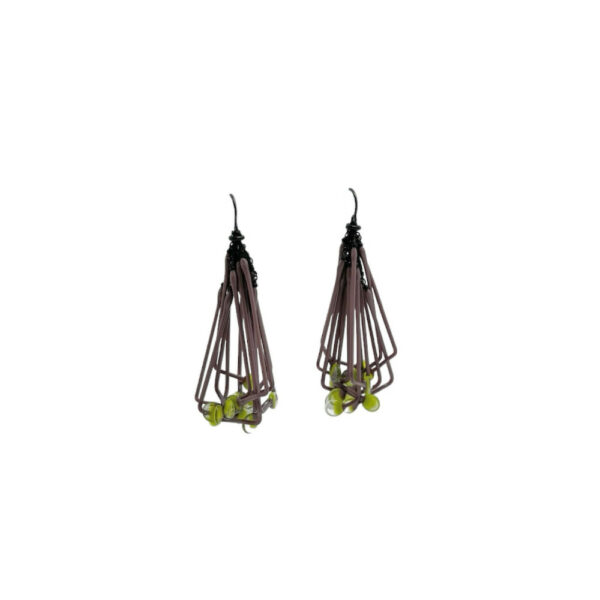 Boucles d'oreilles Filp Mauve + Vert Anis