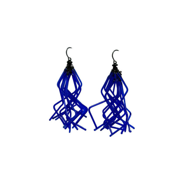 Boucles d'oreilles Fol Bleu cobalt – Image 3