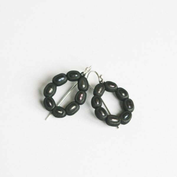 Boucles d'oreilles Perles noires