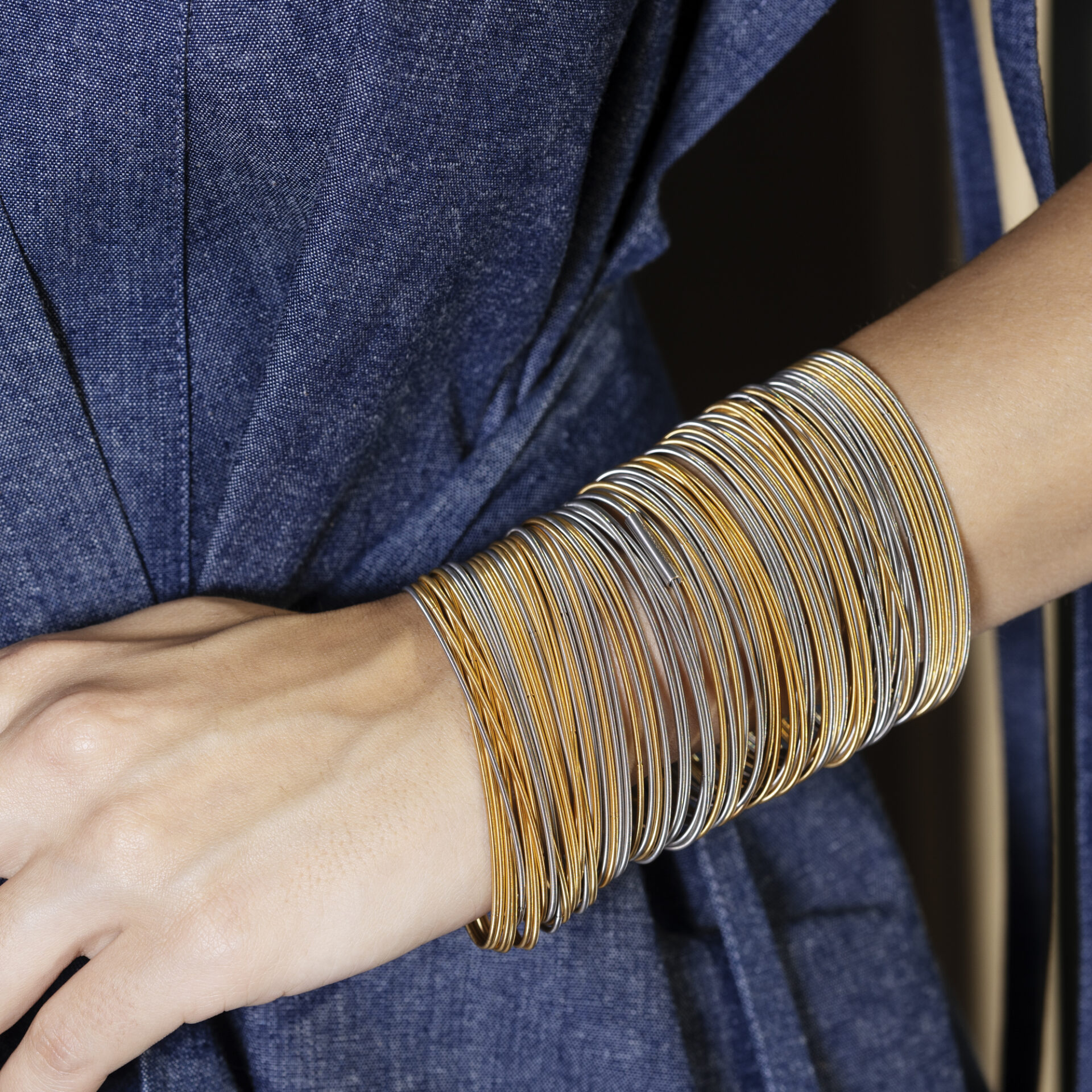 Bracelet sel et poivre or