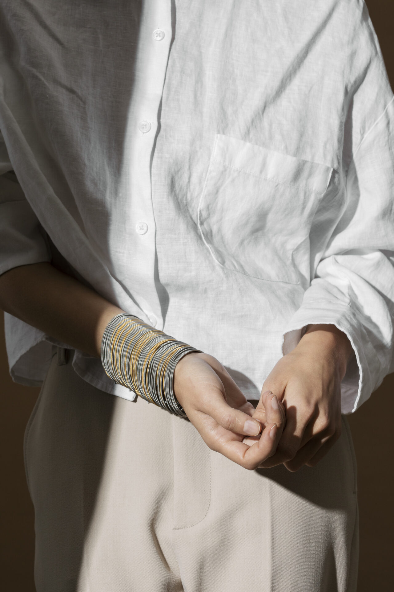 Bracelet sel et poivre or – Image 6