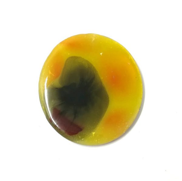 Broche Hidden Dream jaune-noir-bordeaux