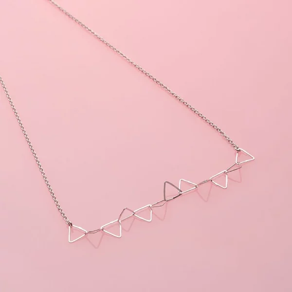 Collier Dentelle de triangles, argent