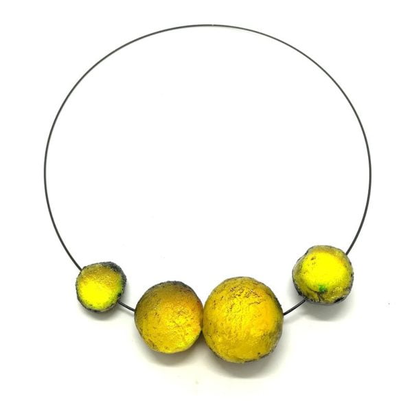 Collier 4 Météorites - jaune