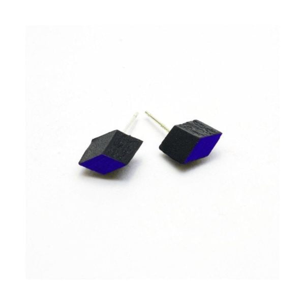 Boucles d'oreilles "Diamond studs" - Bleu