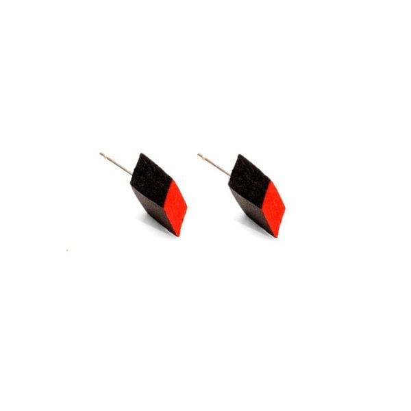 Boucles d'oreilles "Diamond studs" - Rouge