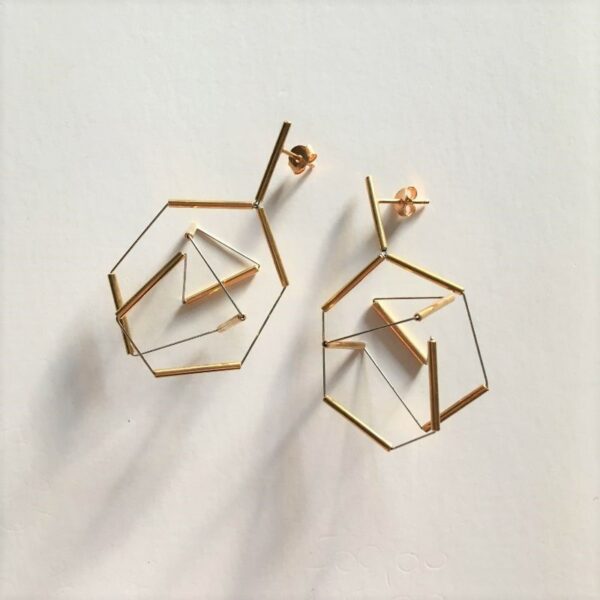 Boucles d'oreilles Aisi gold – Image 2
