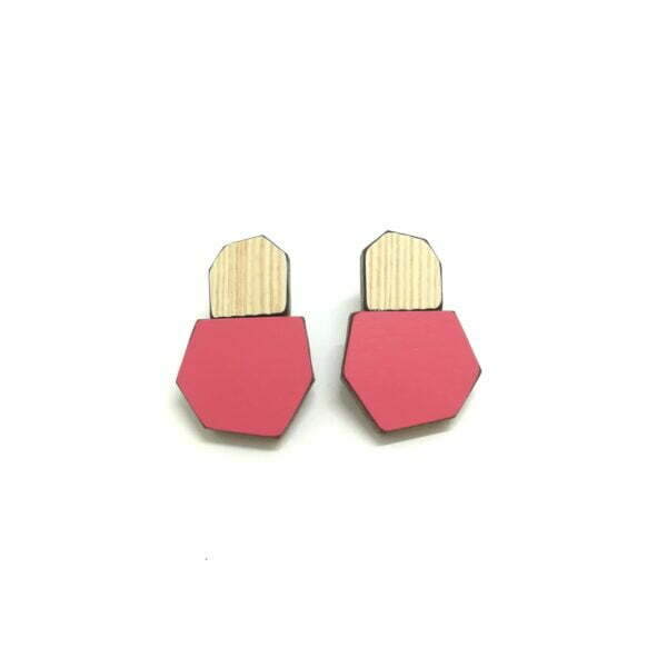 Boucles d'oreilles Koloro Gemo S Bois + Rose