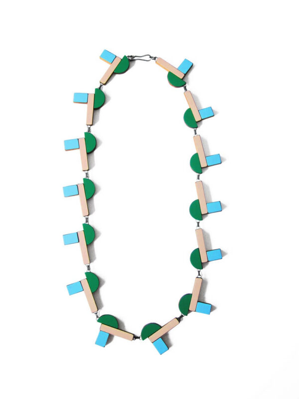 Collier Vert + Rose + Bleu