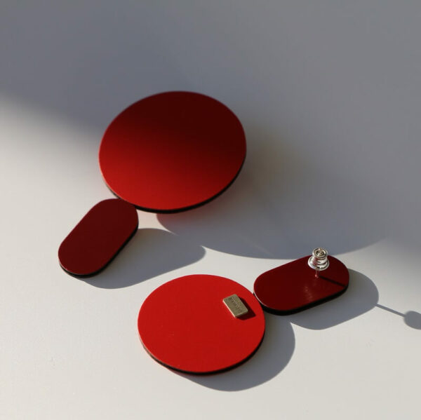 Boucles d'oreilles "Circus Inversé" Rouges – Image 2