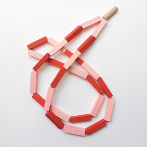 Sautoir "Toys" Rose et Rouge