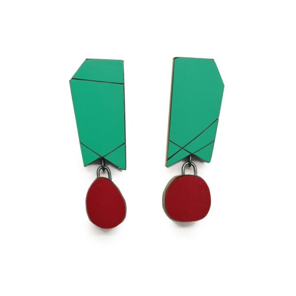 Boucles Koloro Gemo Vert émeraude et Bordeaux