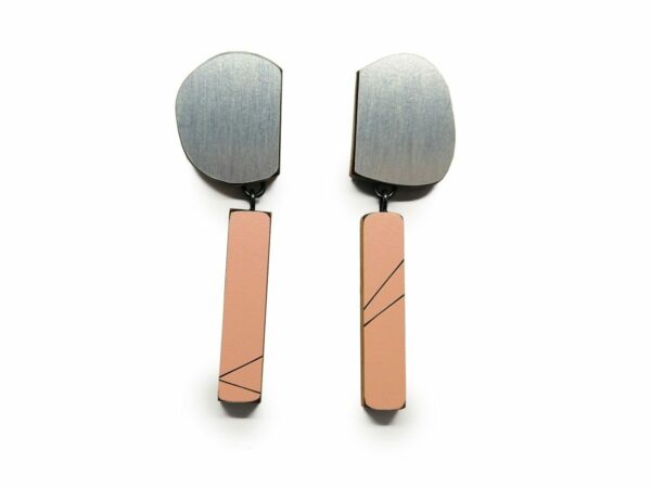 Boucles Koloro Gemo Argenté + Rose pastel