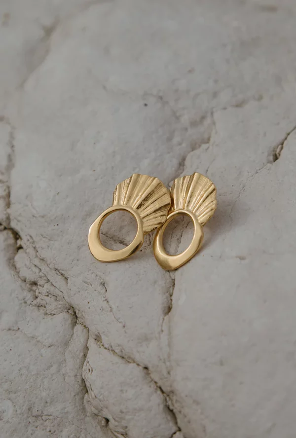 Boucles d'oreilles "Odara" Medium Argent plaqué or – Image 2