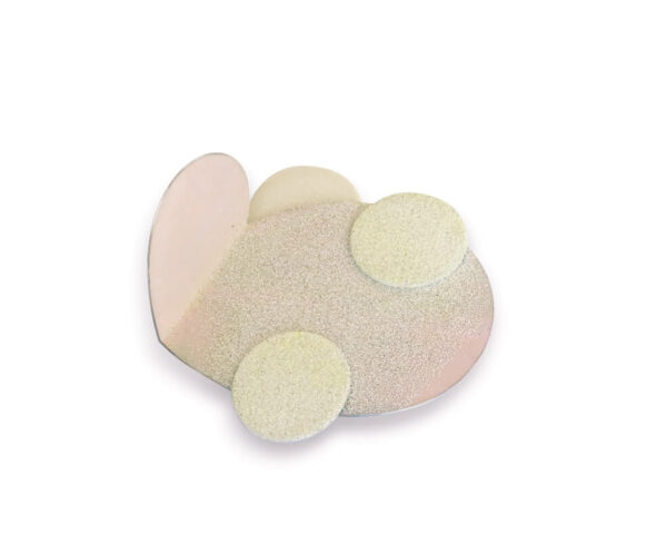 Broche Rives Cosmiques, jaune et rose pâle