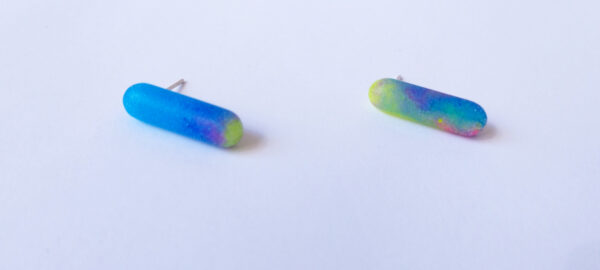 Boucles d'oreilles Illuminations - bleu + jaune – Image 3