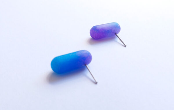 Boucles d'oreilles Illuminations - bleu + violet – Image 2