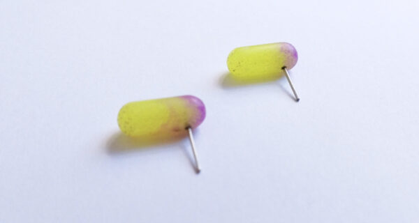 Boucles d'oreilles Illuminations - jaune + violet – Image 2