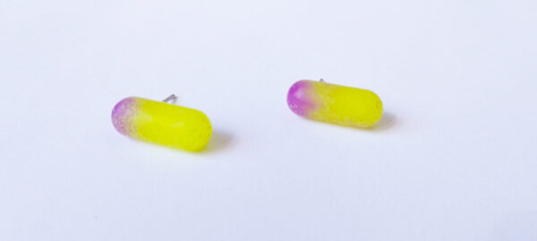 Boucles d'oreilles Illuminations - jaune + violet – Image 3