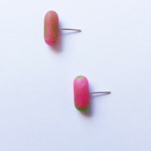 Boucles d'oreilles Illuminations - rose + vert