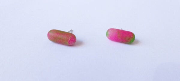Boucles d'oreilles Illuminations - rose + vert – Image 3