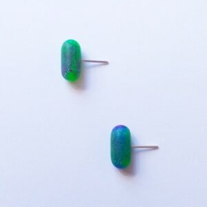 Boucles d'oreilles Illuminations - vert + violet