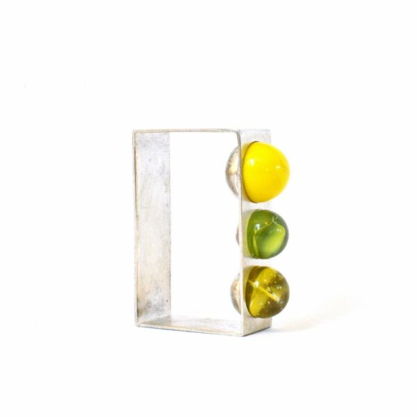 Bague 3 Billes jaunes