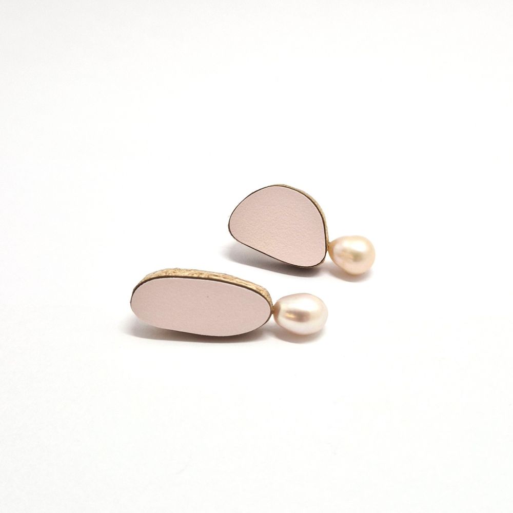 Boucles d'oreilles Perles Rose Poudré