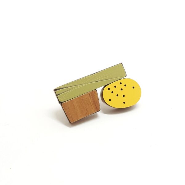 Broche Koloro Gemo Vert-bois-jaune