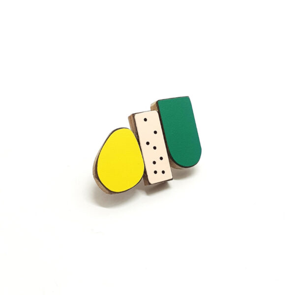 Broche Koloro Gemo Jaune-rose-bleu