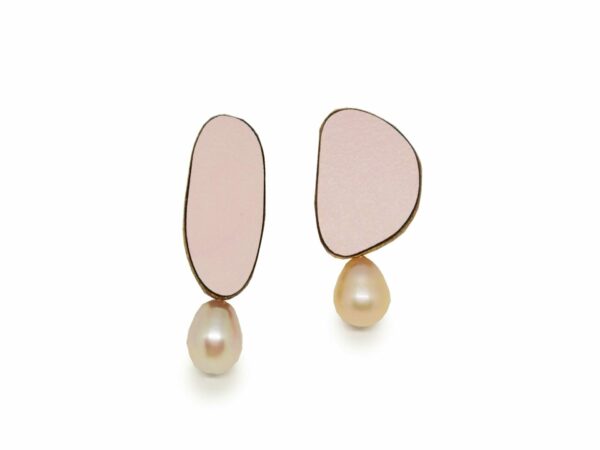 Boucles d'oreilles Perles Rose Poudré