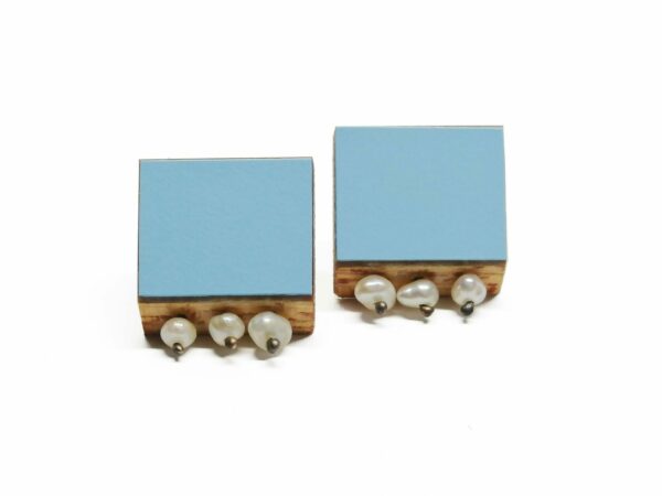 Boucles d'oreilles Perles Bleu Ciel
