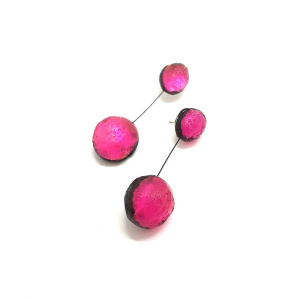 Boucles d'oreilles Météorites doubles roses