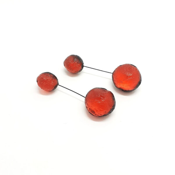 Boucles d'oreilles Météorites doubles oranges
