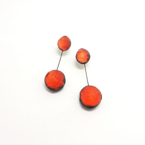 Boucles d'oreilles Météorites doubles oranges – Image 2