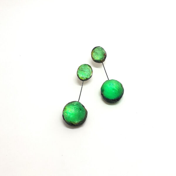 Boucles d'oreilles Météorites doubles vertes – Image 3