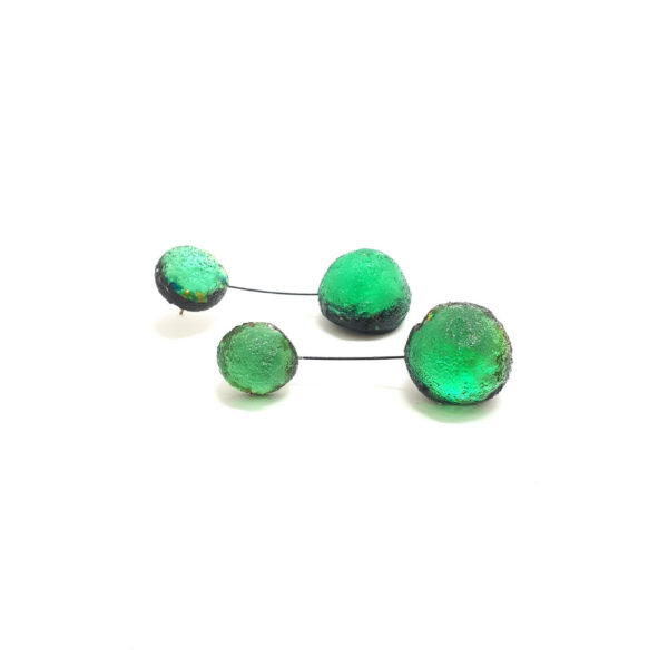 Boucles d'oreilles Météorites doubles vertes