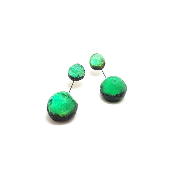 Boucles d'oreilles Météorites doubles vertes – Image 2