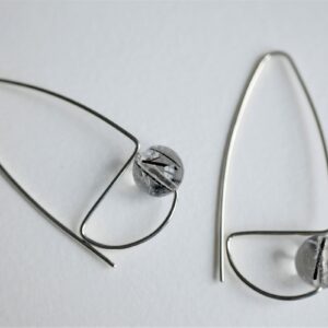 Boucles d'oreilles Alizés - quartz tourmaline
