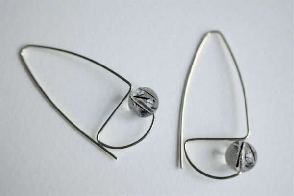 Boucles d'oreilles Alizés - quartz tourmaline