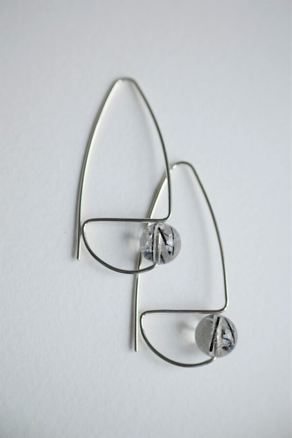 Boucles d'oreilles Alizés - quartz tourmaline – Image 2