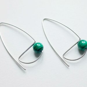 Boucles d'oreilles Alizés - malachite