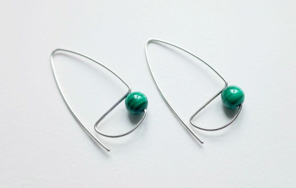 Boucles d'oreilles Alizés - malachite