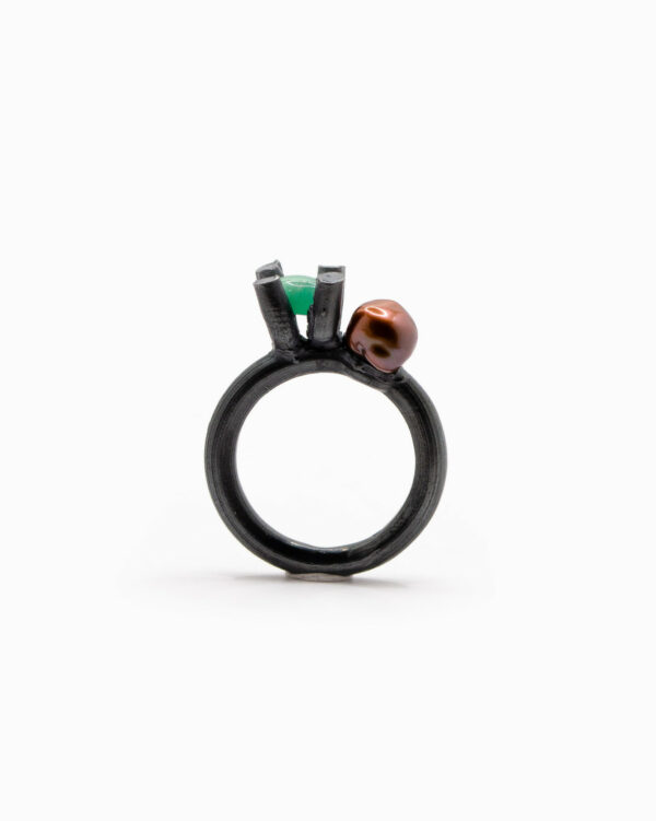 Bague Duo Jade & Perle