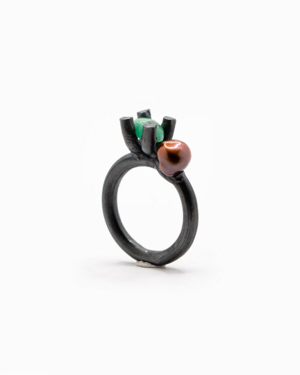 Bague Duo Jade & Perle – Image 3