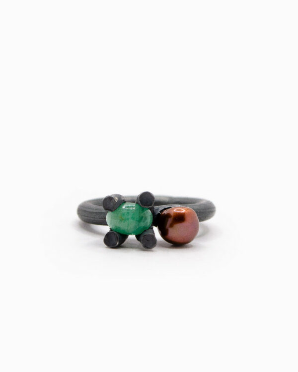 Bague Duo Jade & Perle – Image 2