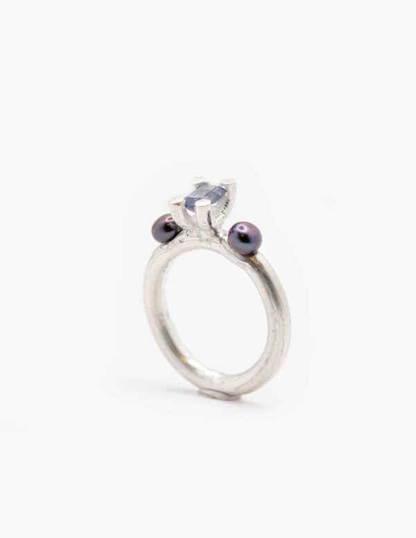 Bague Triade Iolite et perles – Image 4