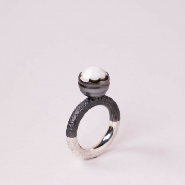 Bague Perle facettée 3