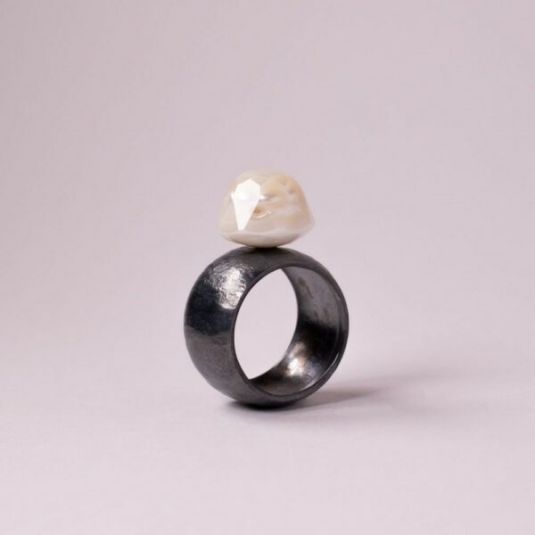 Bague Perle facettée 4