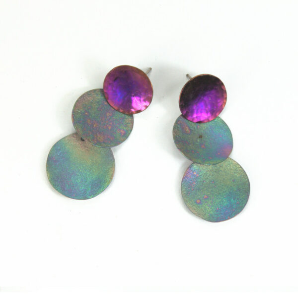 Boucles d'oreilles Dots Violet & Vert